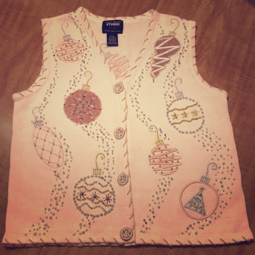 Beaded Christmas Sweater Vest